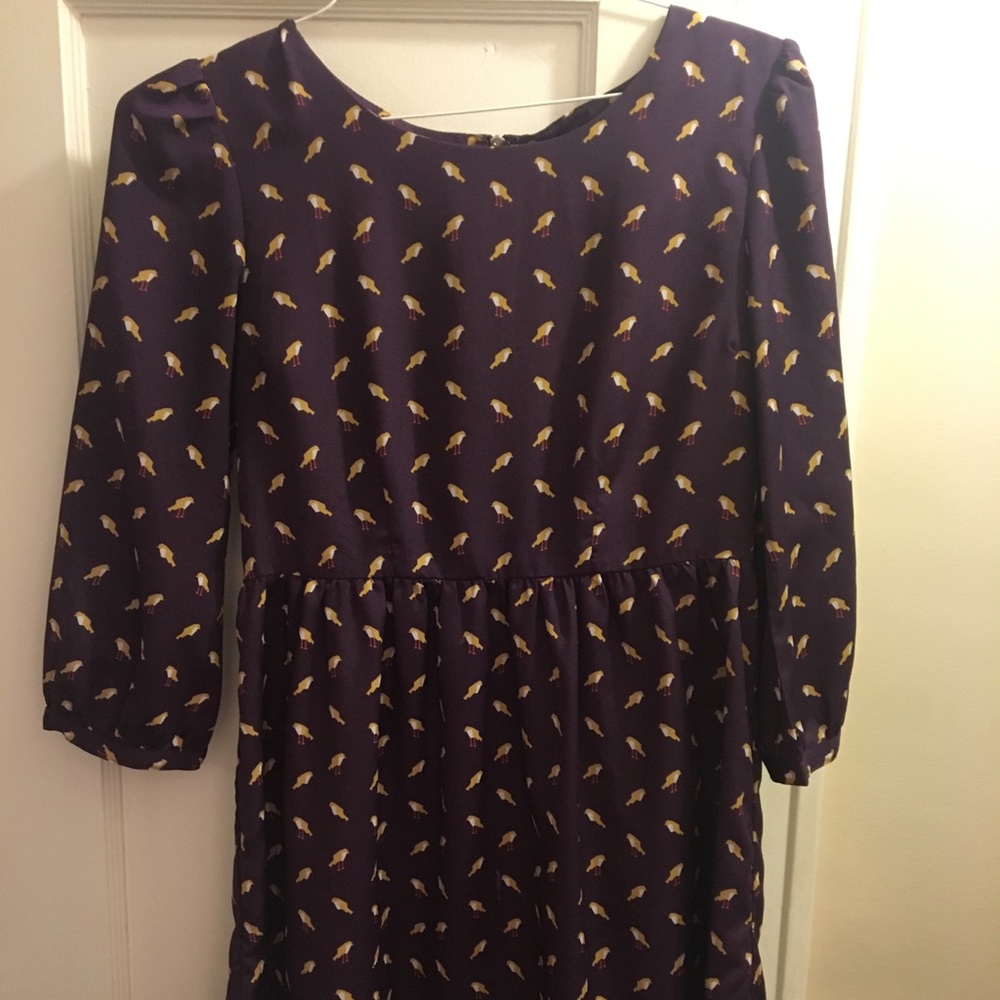 Indie fall purple day dress